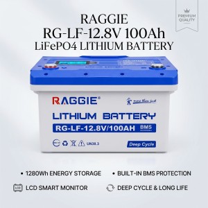 LiFePO4 Литиев акумулатор RAGGIE 12.8V 100Ah за соларни системи, кемпери и лодки